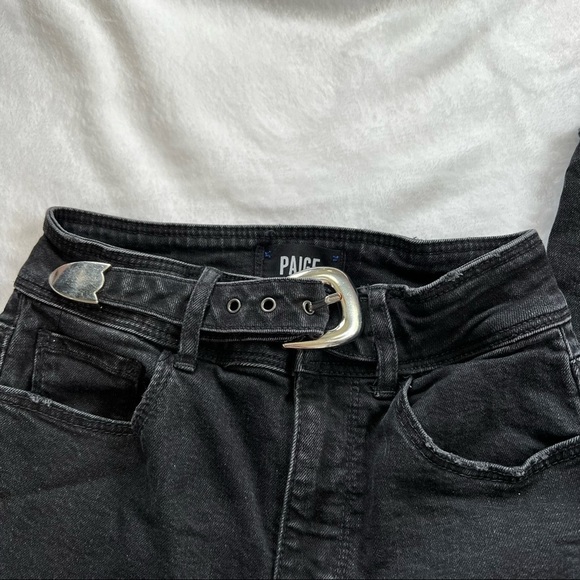Paige HOXTON RIOT HIGH-RISE BELTED SKINNY ANKLE PEG JEANS - size 24/00 - Picture 4 of 12
